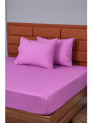 Tek Kişilik Lastikli Çarşaf+1 Yastık Kılıfı Hediye 100X200 Mor