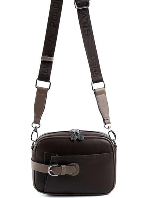 Silver & Polo Silver Polo Kahve - Vizon Düz Kadın Çapraz Çanta SP1256