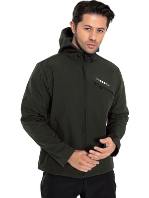 Crozwise Haki Erkek Su Geçirmez Softshell Outdoor Mont / Ceket - 5036-04