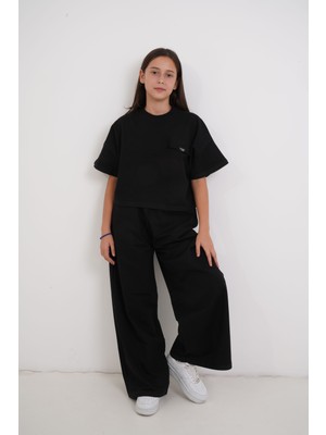 Kız Çocuk Iki Iplik Kumaş Kısa Kollu Takım