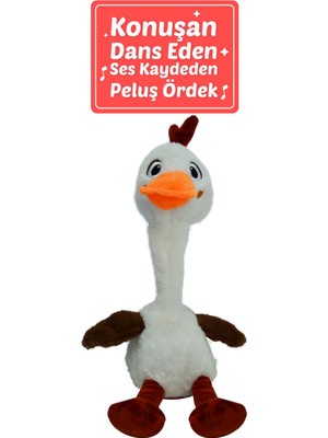 Şarjlı Dans Eden Konuşan Ördek Oyuncak, Ses Tekrar Eden, Müzikli Eğlenceli Peluş Oyuncak