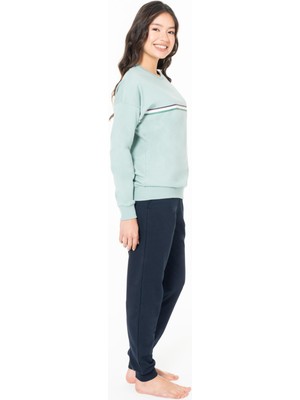 Kadın 2 Iplik Kışlık Ev Giyim Pijama Takım, Dar Paça