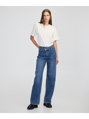 Asimetrik Bel Baggy Jean Pantolon IW6250018050629