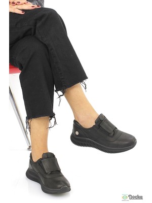 Mammamia Kadın Spor Tarz Ortopedik Hakiki Deri Bağcıksız Kışlık Ayakkabı M26/KA3475