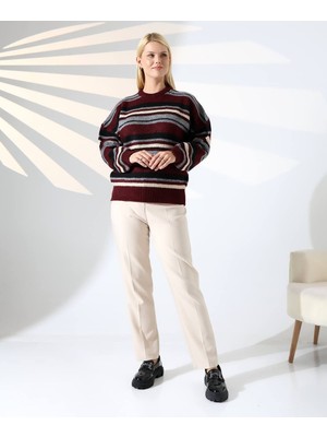 Çizgili Triko Kazak