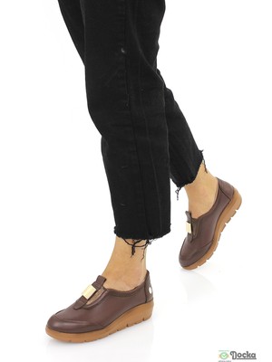 Mammamia Kadın Ortopedik Hakiki Deri Bağcıksız Ayakkabı M26/KA785