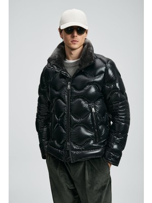 Lufian Erkek Roy Kaz Tüyü Mont 112120247 Siyah