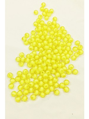 Yuvarlak Boncuk Içten Boncuklu Bileklik Çanta Boncuğu 8 mm 50 gr Sarı - BNC467