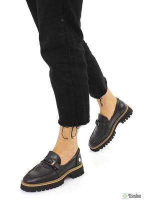 Mammamia Kadın Hakiki Deri Kalın Taban Loafer Günlük Ayakkabı M26/KA820