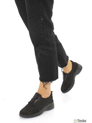 Mammamia Kadın Ortopedik Hakiki Deri Bağcıksız Kışlık Spor Tarz Ayakkabı M26/KA7020