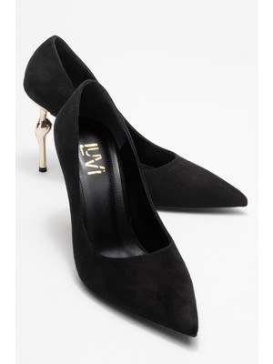 Hudson Siyah Süet Kadın Topuklu Ayakkabı