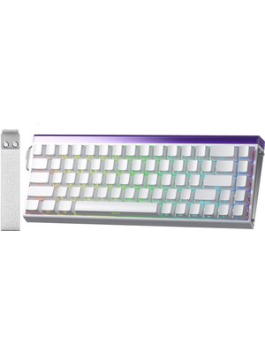 Aula Hero 68 He Manyetik Klavye Rapid Trigger Meteor Switch 8000Hz RGB Neon TKL Hot Swap Oyuncu Klavyesi Beyaz