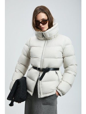 Lufian Kadın Flash Kaz Tüyü Mont 122120044 Ekru