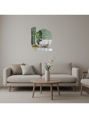 Cepte Toptan El Kaldıran Kız Çocuk Emoji Dekoratif Aynalı Tablo - DROPX1150-7122