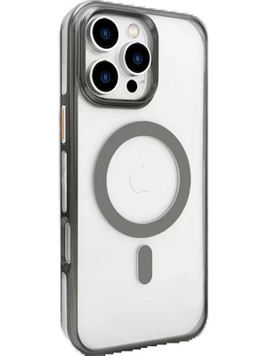 iPhone 16 Pro Gleam Pc Sert Magsafe Kılıf - Titan Gri - DROPX4745-6327