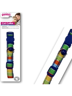 Pawise Şerit Desenli Mavi  Kedi Boyun Tasması 30 Cm