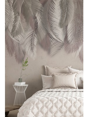 Duvar Kağıdı Sarkık Yapraklar Desenli Silinebilir Sağlıklı Tekstil Duvar Kağıdı