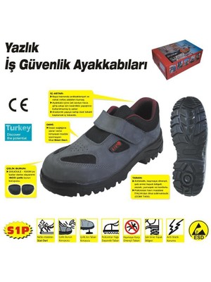 414 Yazlık S1 41 No Çelik Burunlu Ayakkabı