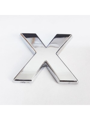 x Harfi  3,75 cm Krom Yapışkanlı