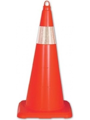 Esnek Kırılmaz Trafik Konisi Tek Reflektörlü 70 cm