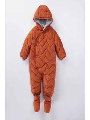 Kapitone Çıtçıtlı Iç Astarı Kürklü Kapüşonlu Kışlık Bebek Kozmonot-Astronot Tulum  Mont
