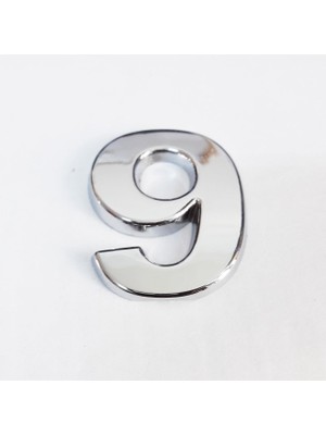 9 Rakamı 3,75 cm Krom Yapışkanlı