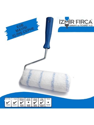 Fırça Ege Mavisi Iç Dış Cephe Boya Rulosu 20 cm