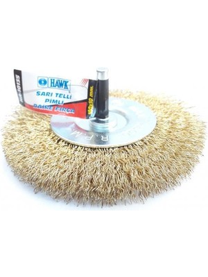 HA10135 Pimli Sarı Tel Daire Fırça 100X10 mm