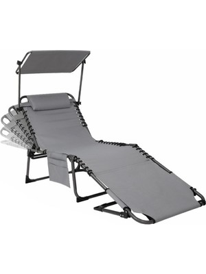 Kingcamp Magnolia B10 Plus Hands-Free Premium 7 Kademeli Katlanır Şezlong Grey