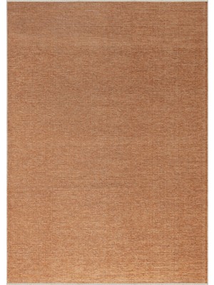 2418 Kiremit - Akrilik Dokuma Halı | Düz Renk Saçaklı Model