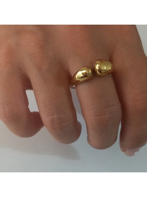 Çelik Ayarlanabilir Gold Renk Yüzük