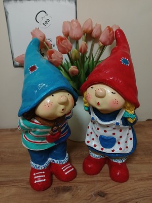 2'li Cüce Bahçe Heykeli Ev Dekorasyonu ( 44X18CM )