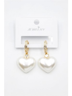 Inci Kalp Küpe - Altın