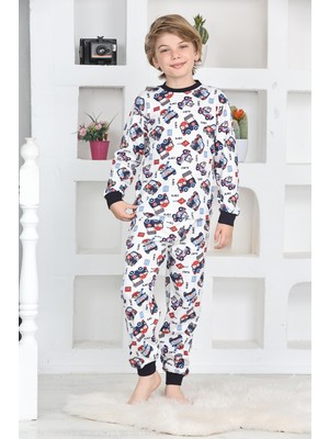 Erkek Çocuk Klasik Araba Baskılı Pijama Takımı 4-7 Yaş 12292