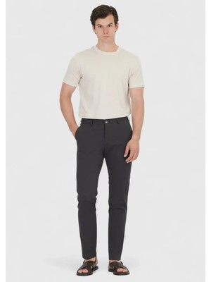 Koyu Gri Düz Dokuma Jogging Fit Casual Pantolon
