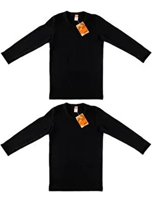 Erkek Çocuk Siyah 2'li Paket  Termal Uzun Kol Fanila ELF568TUT0136T2