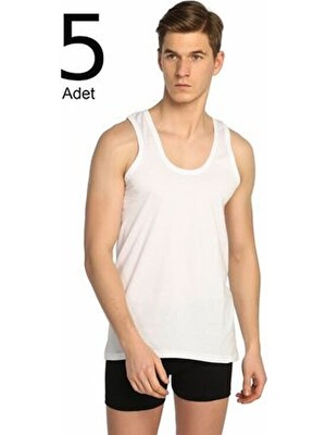 Tutku Erkek Beyaz Klasik Atlet 5'li Paket Dokuma Kumaş Özellikleriyle Rahat Kullanım