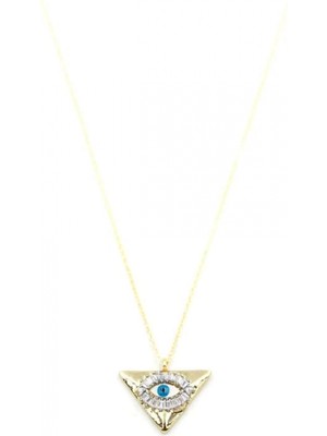 Üçgen Göz Kolye - Altın