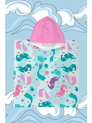 Evdek Coral Princesses Çocuk Panço Plaj Havlusu