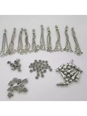 Ztt 10 Adet Tesbih Yapma Kapasitesine Sahip Gümüş Renk Epoksi Tesbih Malzeme Seti