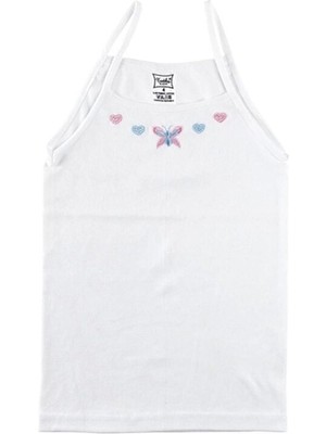 Kız Çocuk Beyaz 6'lı Paket  Ribana Ip Askılı Atlet ELF568TUT01656