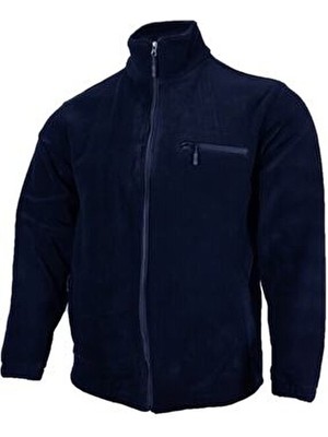 Lifeguard Büyük Beden Lacivert Fermuarlı Polar Sweatshirt Uzun Kollu Polyester Erkek Kullanıma Uygun