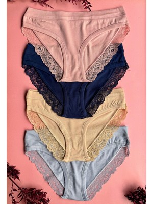 Softlace – 4’lü Yumuşak Dantel Şık ve Rahat Modal Kumaş Kadın Külot