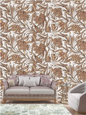 Duvar Kağıdı 3 Boyutlu Çayır Desenli Yalıtımlı Sağlıklı Tekstil&duvarınıza Uygun Ebat Seçenekleri