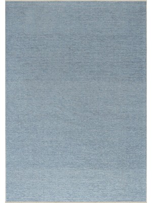 2417 Mavi - Akrilik Dokuma Halı | Düz Renk Saçaklı Model