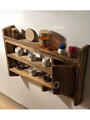 Dekoratif Mutfak Düzenleme Rafı Terek Baharatlık Ahşap Mutfak Tereği Organizer Bardaklık