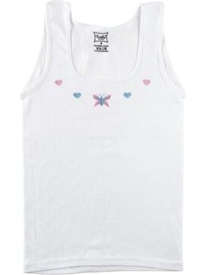 Tutku Kız Çocuk Beyaz Ribana Atlet 3'lü Paket Dokuma Kumaş ile Rahat Kullanım için Tasarlandı