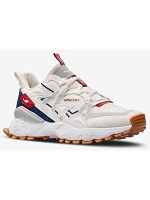 Lescon Beyaz Erkek Spor Ayakkabı Trail Mercury 5 Tekstil Malzeme ile Konforlu Tasarım