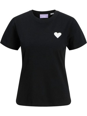 Jjxx Jxcarly Reg Fıt Ss Tee Jr Siyah Kadın Kısa Kol T-Shirt