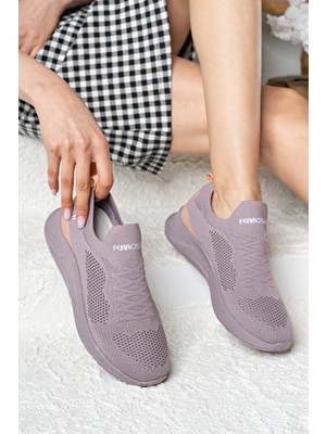 Günlük Unisex Lila Sneaker Slip On Nefes Alabilen Hafif Yürüyüş Bağcıksız Esnek Spor Ayakkabı 041F